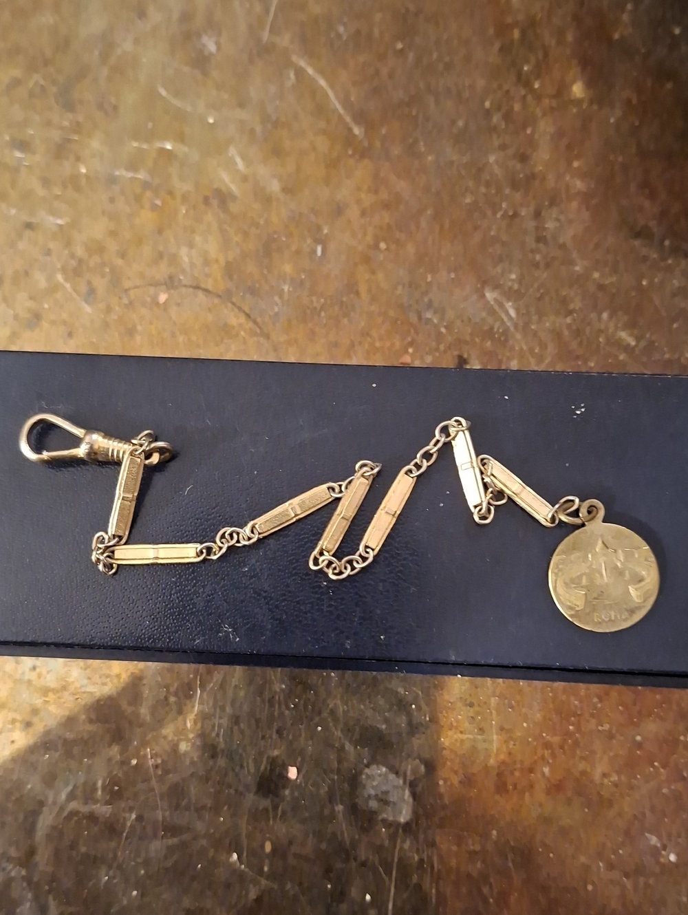 Edwardian Watch Chain Roma Fob